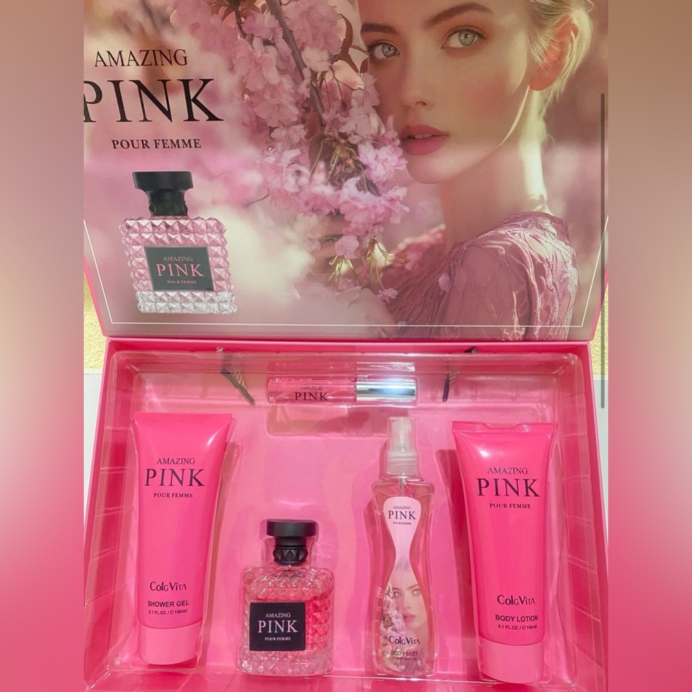 NEW ColgVita Amazing Pink Pour Femme Women’s Fragrance & Body Set